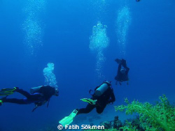 Divers and corals by Fatih Sökmen 